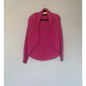 St. John Yellow Label Womens Pink Open Front Wool Blend Cardigan Shrug Size S